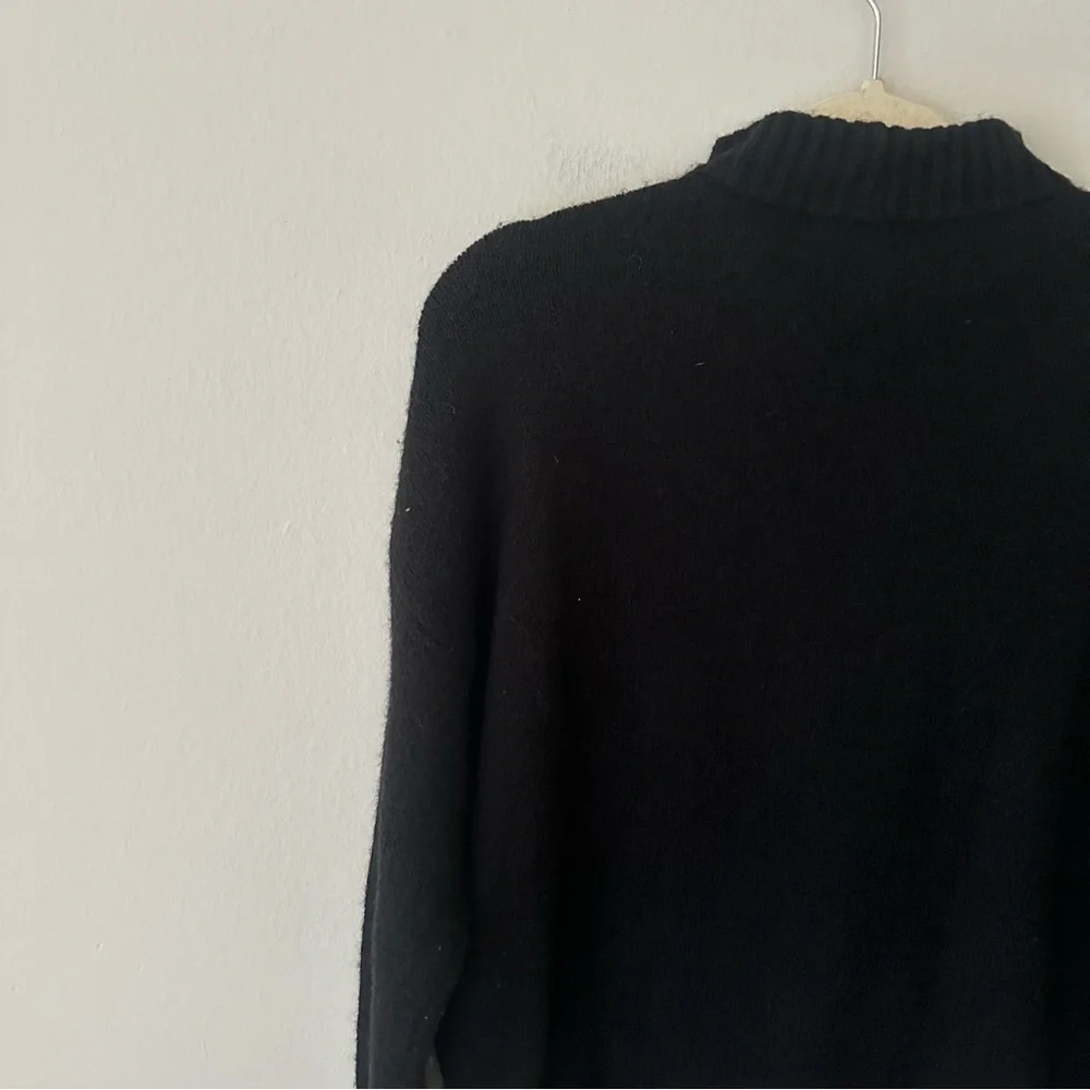 Madewell Dillon Mockneck Pullover Sweater Wool Black size Small